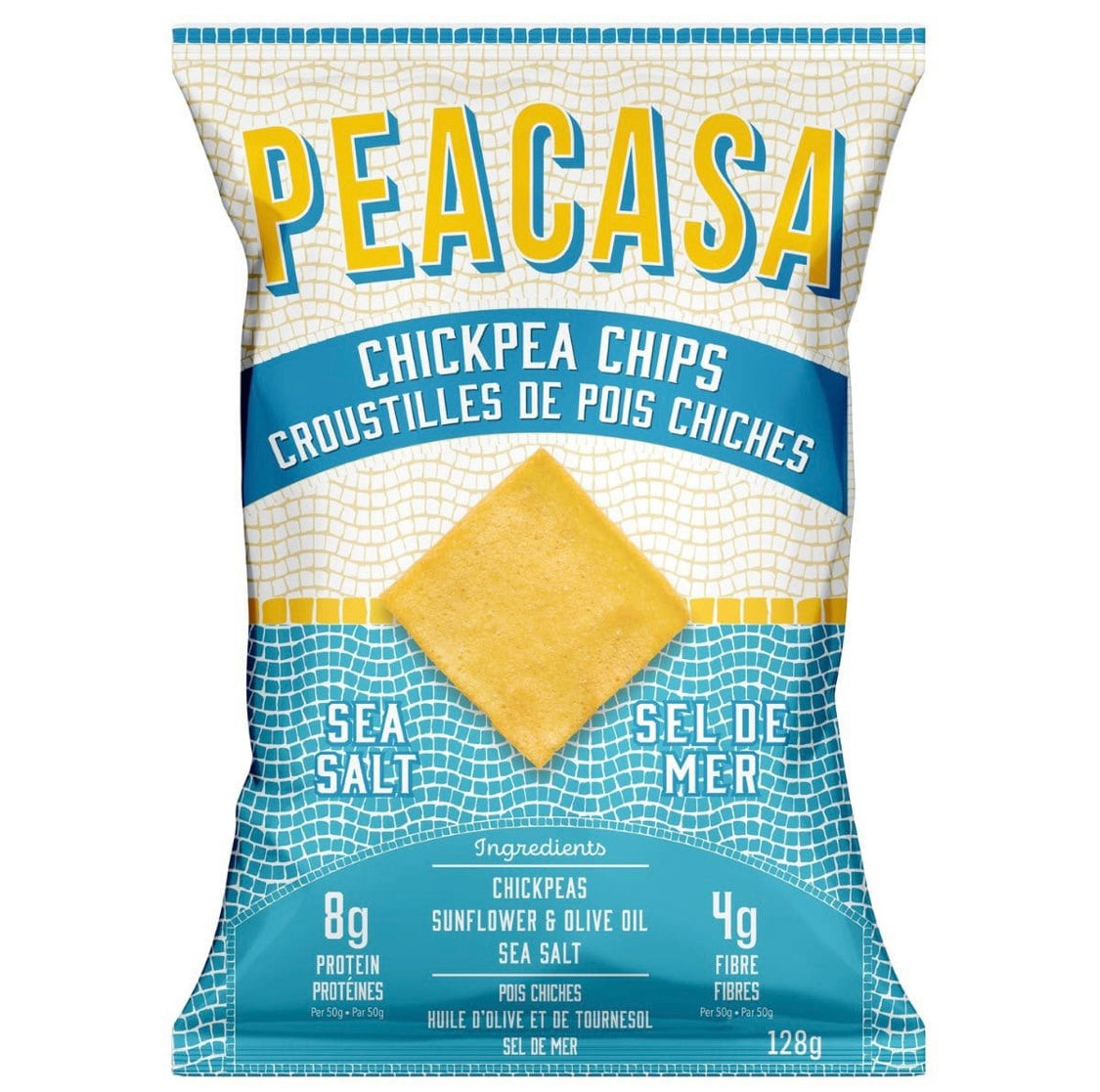 PEACASA High Protein Chickpea Chips Sea Salt, 128g