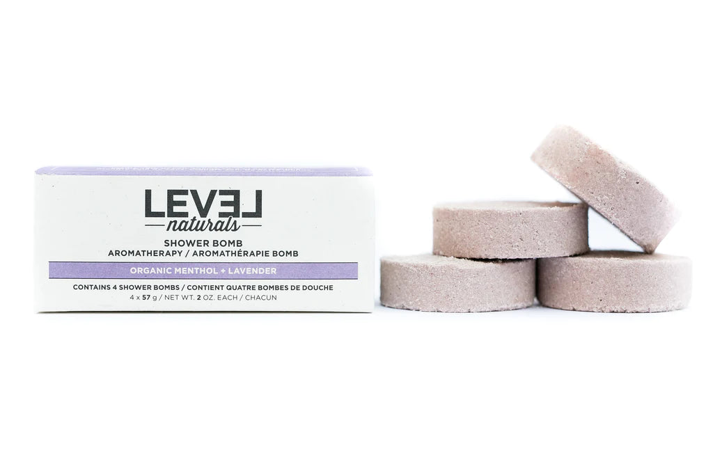 Level Naturals Shower Bombs Lavender + Menthol 4x28g
