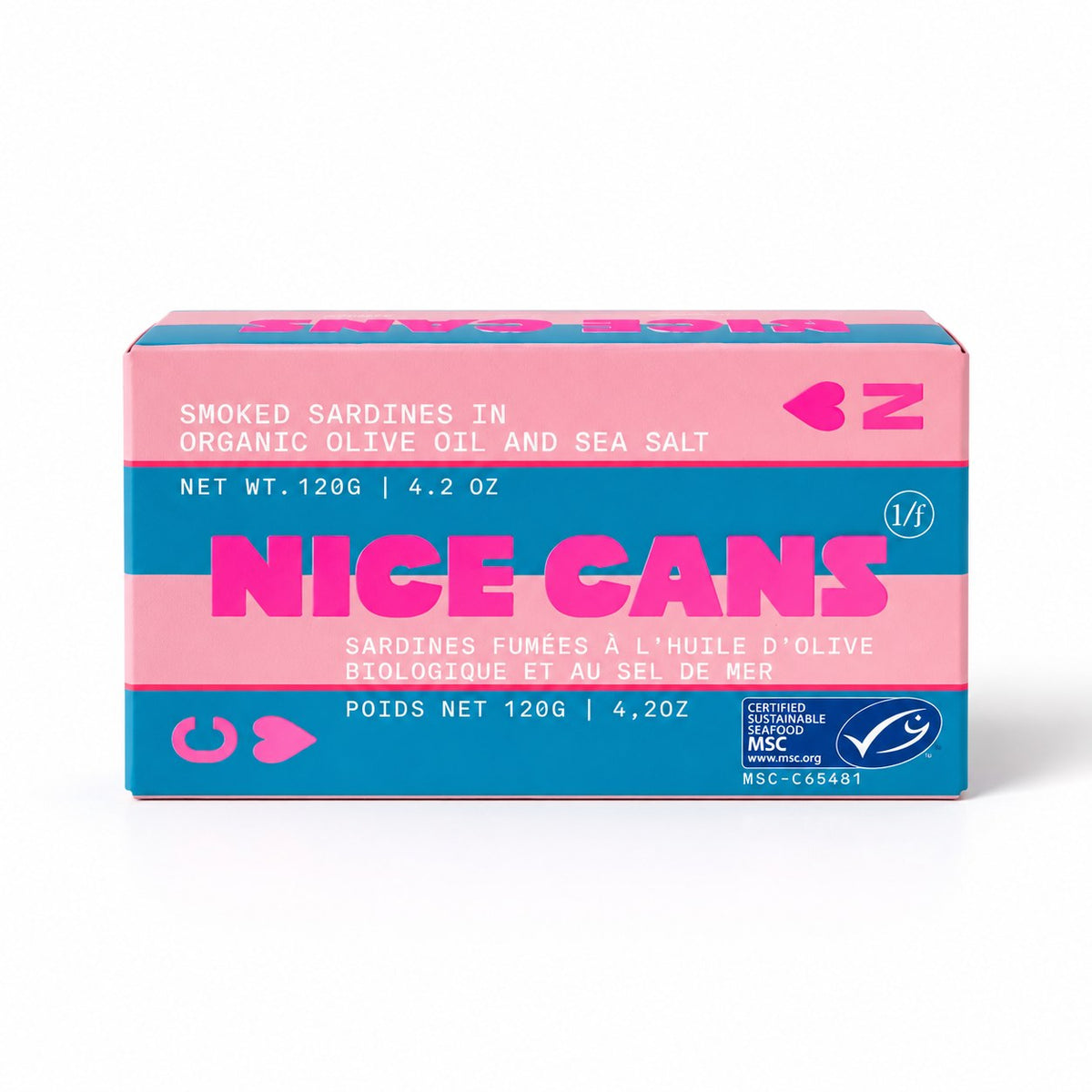 Nice Cans Smoked Sardines in Organic Olive Oil and Sea Salt 120g box