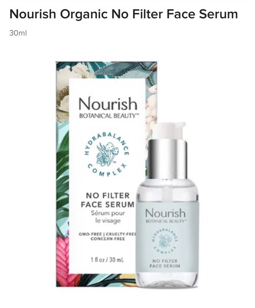 ✅ Nourish Organic No Filter Face Serum 30ml