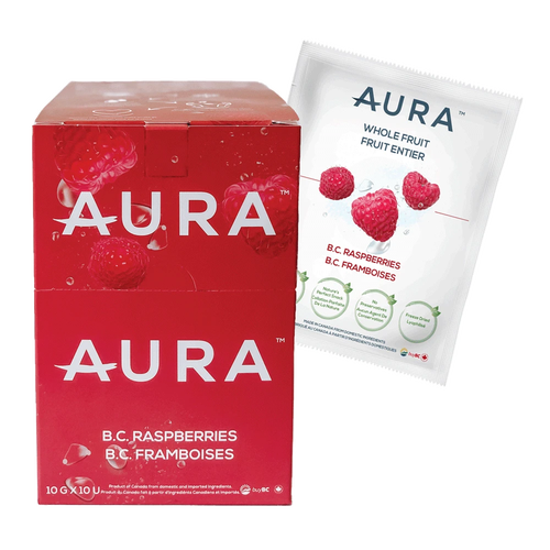 ✅⭐ Aura Nutrition Whole Fruit B.C. Raspberries 10g/bag