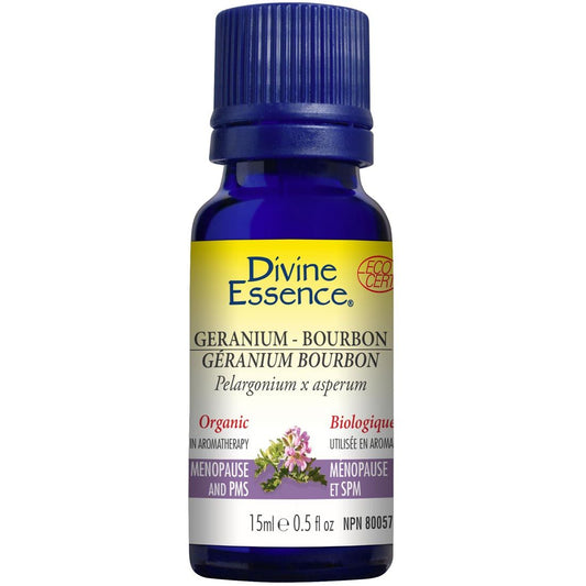 Divine Essence Geranium Bourbon Organic Essential Oil 15ml