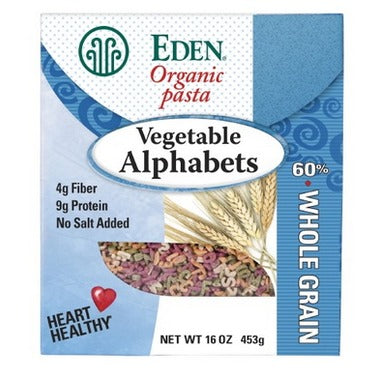 Eden Organic Pasta Vegetables Alphabets 453g