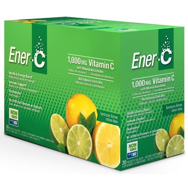 ✅⭐️ Ener-C 1,000 mg Vitamin C Effervescent Drink Mix Lemon Lime