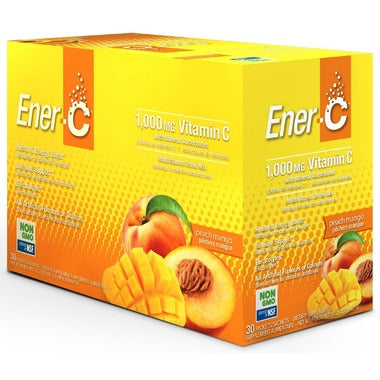 ✅⭐️ Ener-C 1,000 mg Vitamin C Effervescent Drink Mix Peach Mango