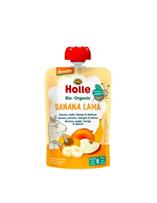 ✅ Holle - Organic Baby Food Pouch, Banana Lama, 100g