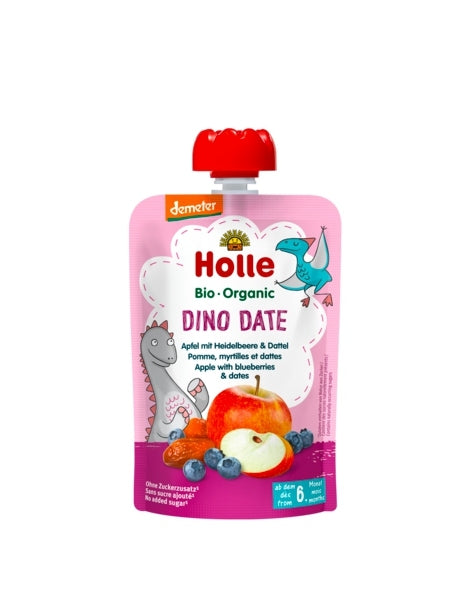 ✅ Holle - Organic Baby Food Pouch, Dino Date, 100g