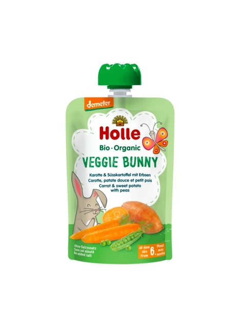 ✅ Holle - Organic Baby Food Pouch, Veggie Bunny, 100g