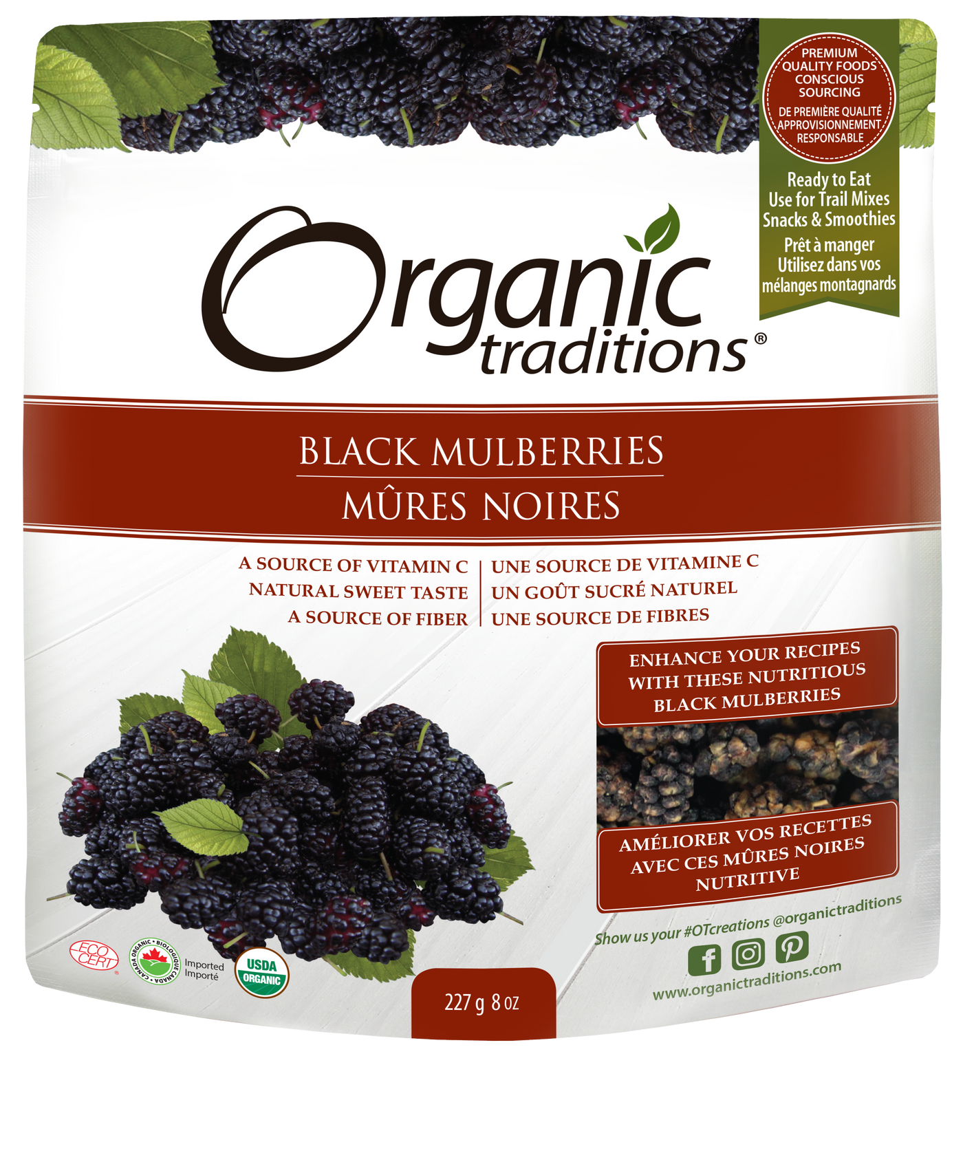 Organic Traditions Black Mulberries