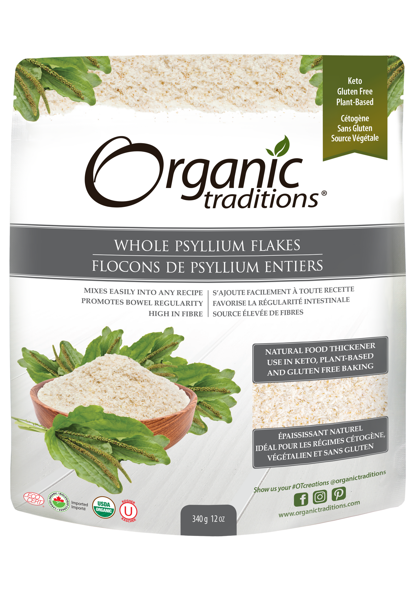 Organic Traditions Psyllium Flakes 340g