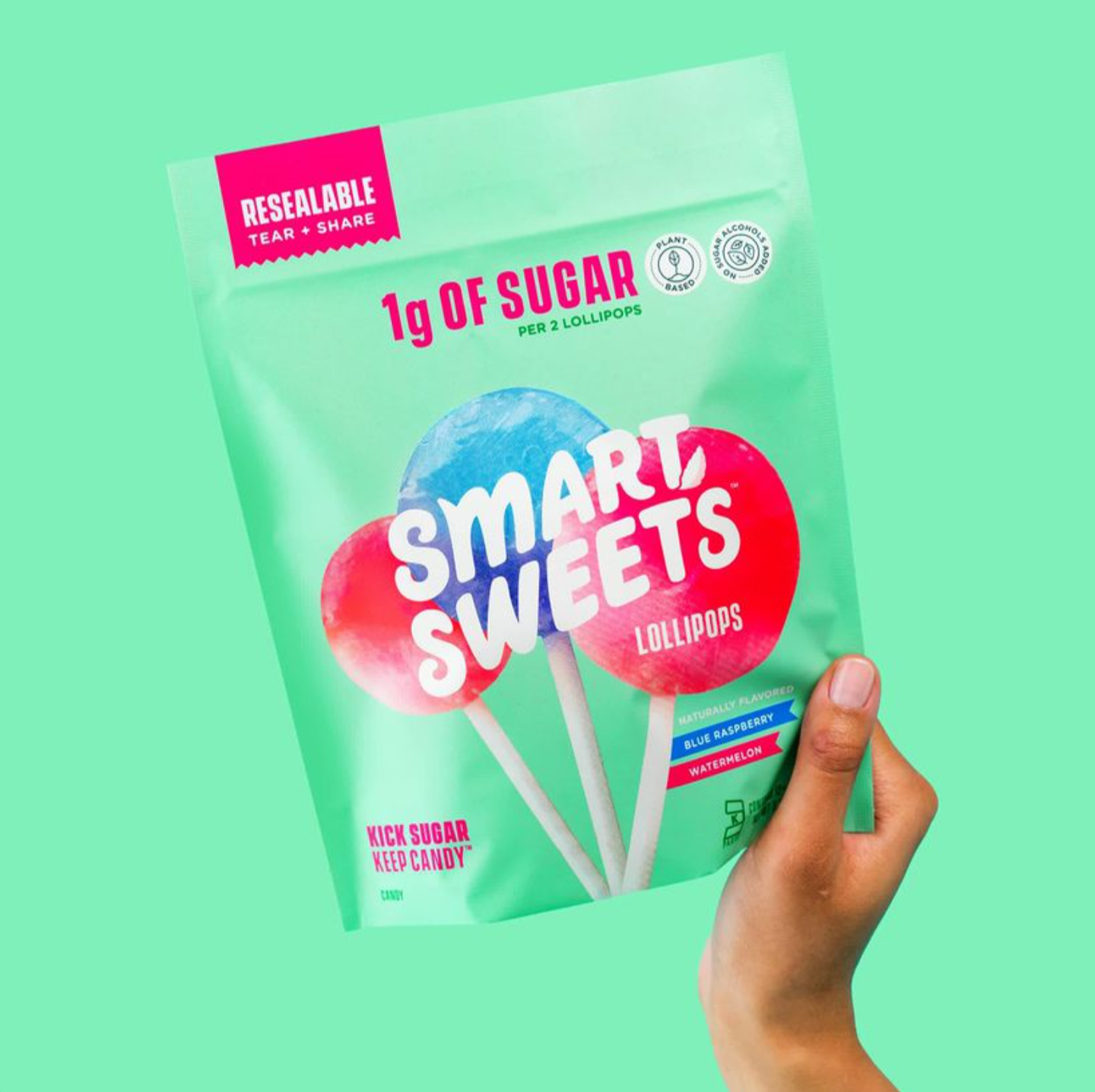 Smart Sweet’s Water Melon Blueberry Lollipops