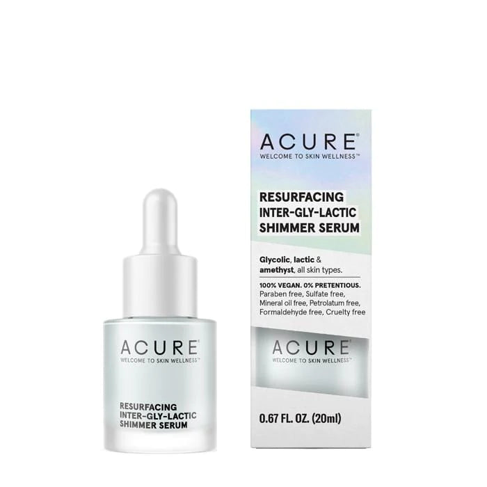 ✅ ACURE Resurfacing Inter-Gly-Lactic Shimmer Serum 20ml