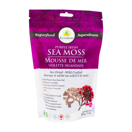 ✅⭐️ EcoIdeas Sun-Dried Purple Irish Sea Moss, 200g