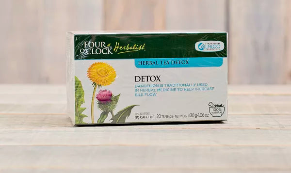 Four O'Clock Herbalist Herbal Tea Detox Dandelion, Non-Gmo, Kosher, Gluten-Free, 20 Count, 30g