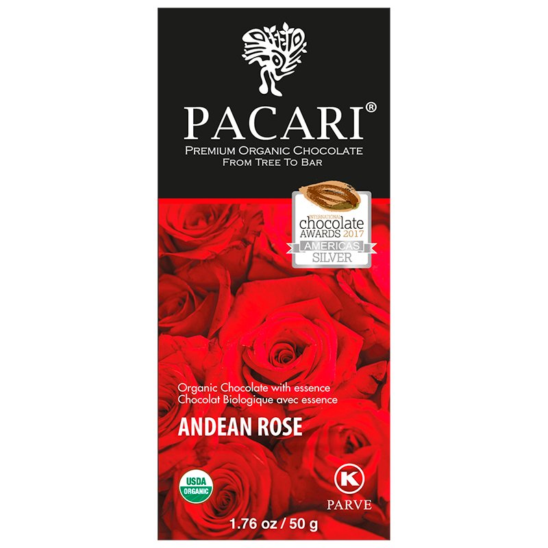 ✅ Pacari Organic Chocolate Bar Andean Rose 50g