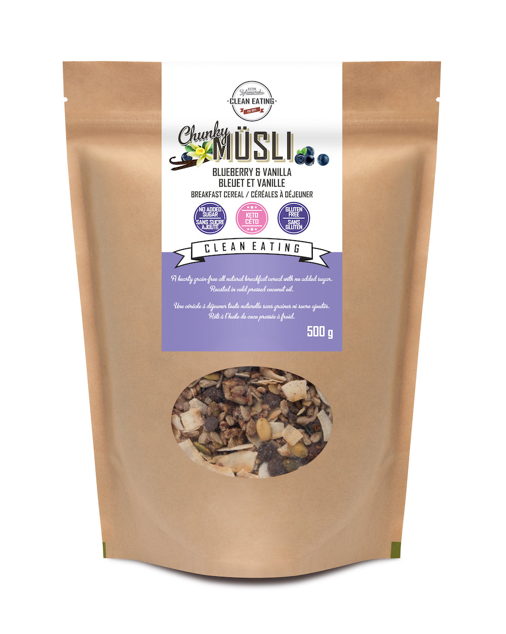 KZ Clean Eating Muesli Blueberry & Vanilla Breakfast Cereal 500g