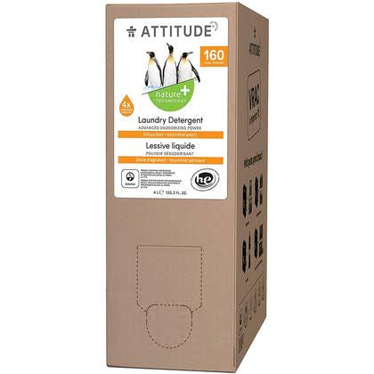 Attitude Nature+ Bulk To Go Laundry Detergent Citrus Zest 4 L (160 loads)
