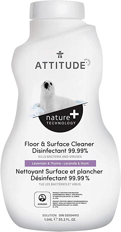 Attitude Nature+ Floor & Surface Cleaner Disinfectant 99.99% 1.04L