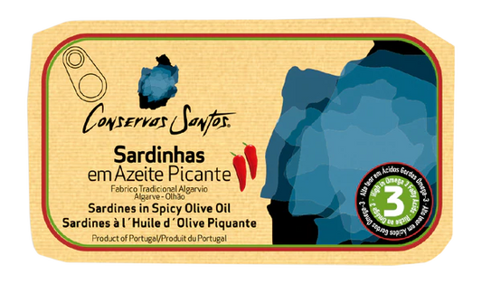✅ Conservas Santos Portuguese Sardines in Spicy Olive Oil 120g
