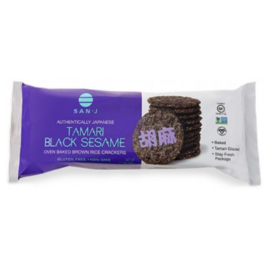 San J Tamari Black Sesame Brown Rice Crackers 105 g