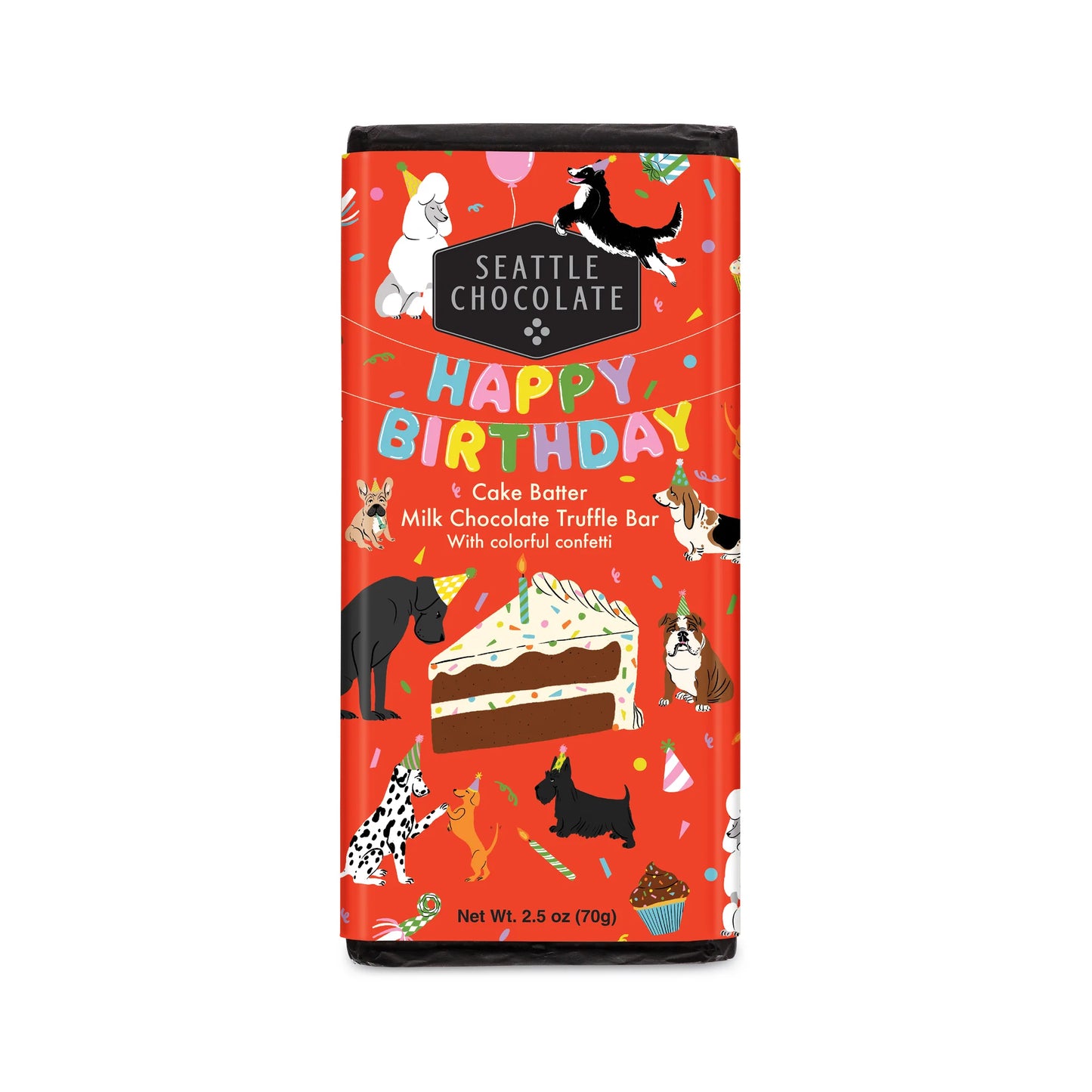 Seattle Chocolate Happy Birthday Truffle Bar 70 g