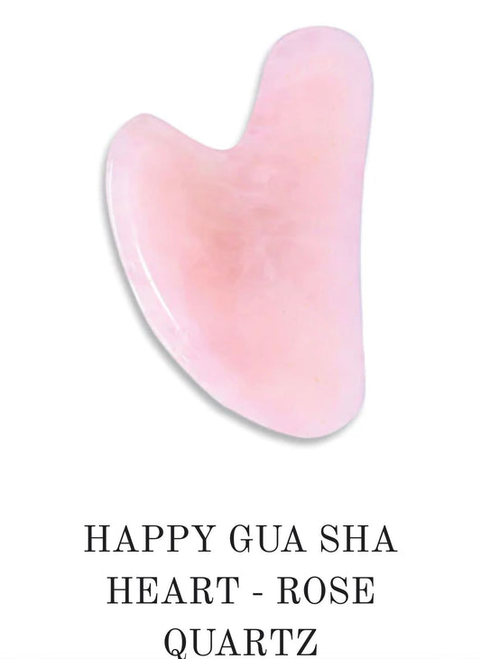 ✅🔥 Happy Gua Sha Heart Rose Quartz