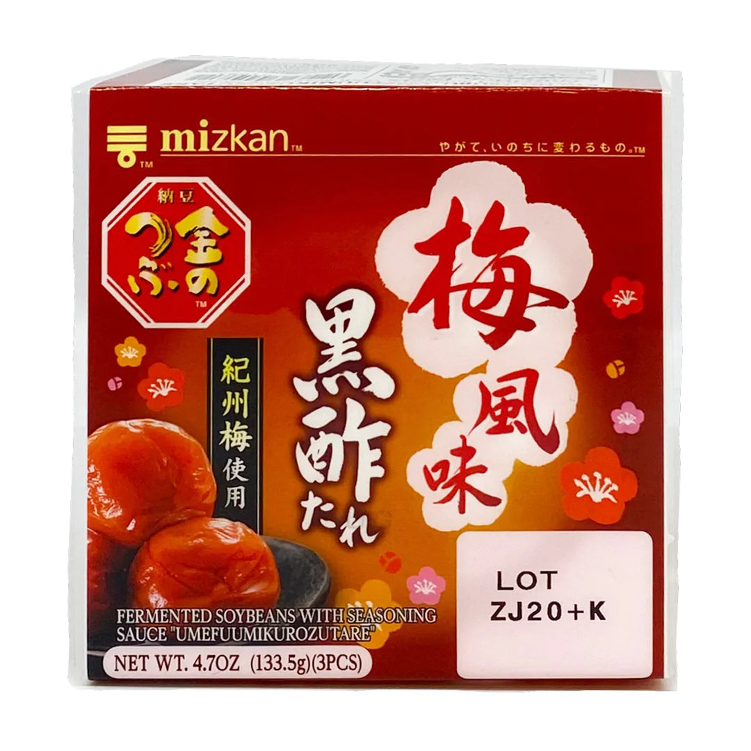 ✅ Mizkan Kin Tsubu Ume-Kurozu Plum-Vinegar Natto Fermented Soybeans 3pc
