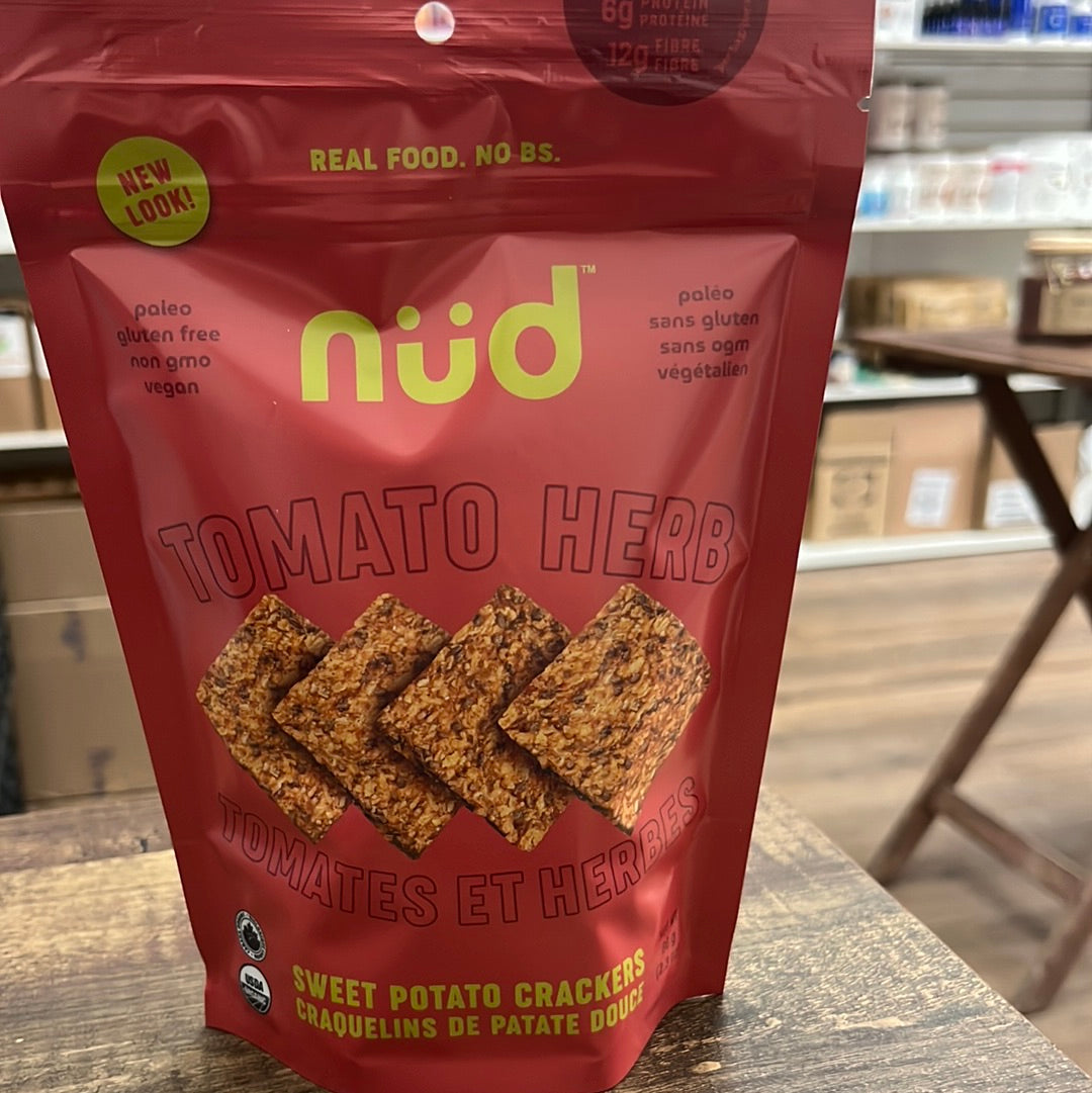 ✅ Nud Sweet Potato Crackers Tomato Herb 66g