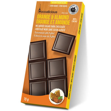 ✅ Cocoalicious Orange & Almond 80% Dark Chocolate 70 g