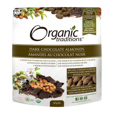 Organic Traditions Organic Dark Chocolate Almonds 227g