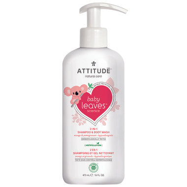 ATTITUDE Baby Leaves 2-in-1 Shampoo & Body Wash Orange Pomegranate 473 mL