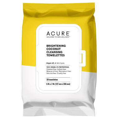 Acure Brightening Coconut Cleansing Towelettes 30 Count