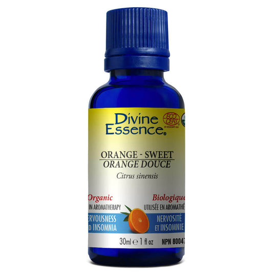 Divine Essence Orange Sweet Essential Oil (Organic) 30ml